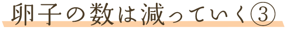 卵子の数は減っていく③